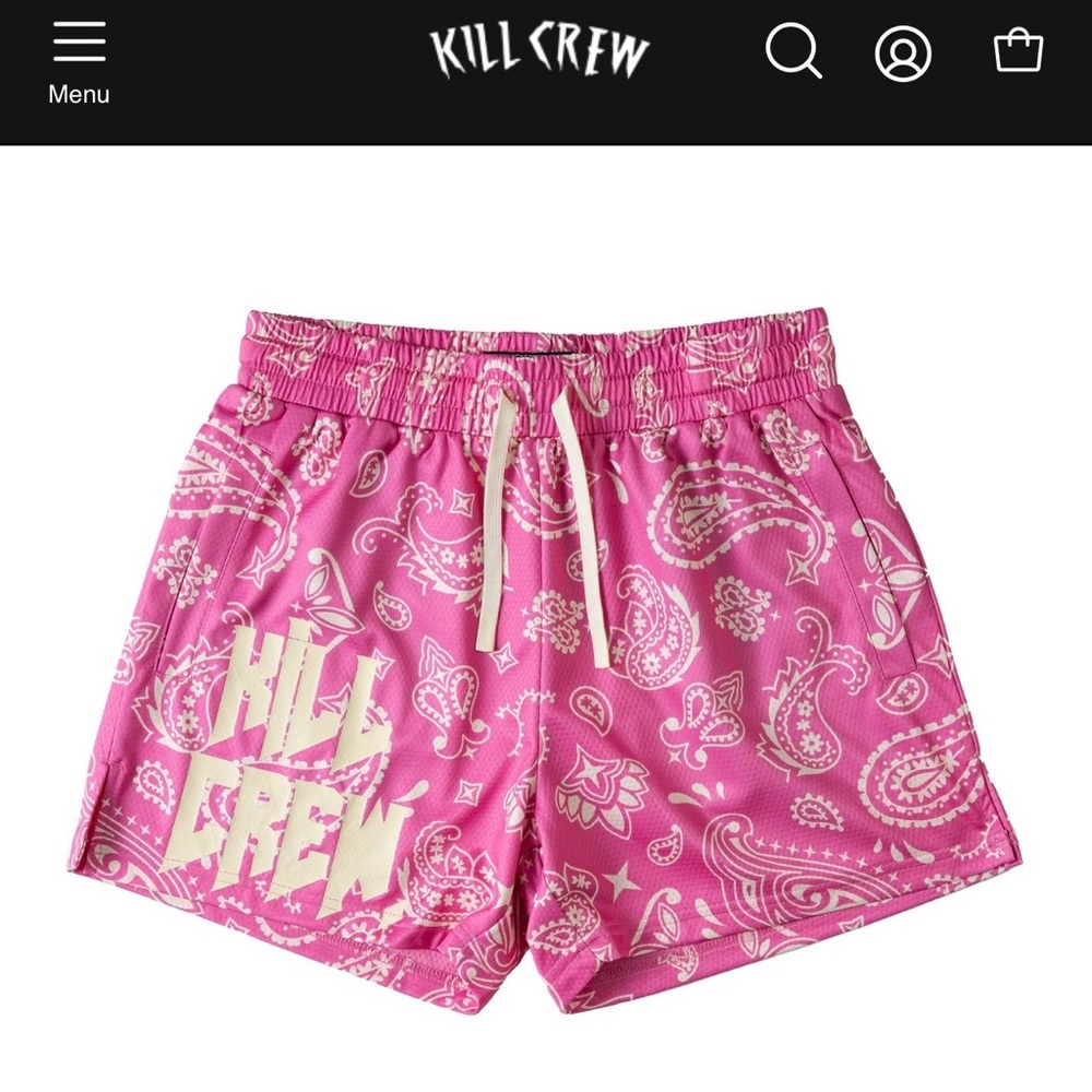 Kill Crew Pink Paisley Athletic Shorts